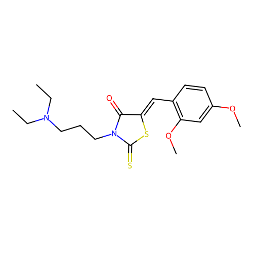 (Z)-3-(3-(diethylamino)propyl)-5-(2,4-dimethoxybenzylidene)-2-thioxothiazolidin-4-one structure