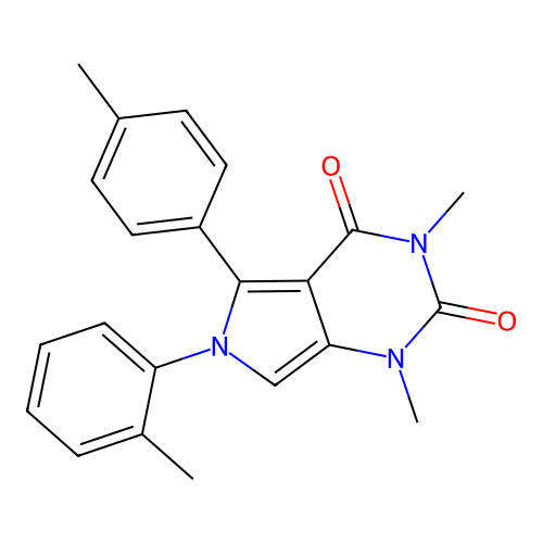 1,3-dimethyl-6-(2-methylphenyl)-5-(4-methylphenyl)pyrrolo[3,4-d]pyrimidine-2,4-dione structure