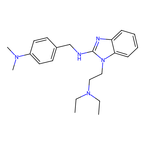 1-[2-(diethylamino)ethyl]-N-[4-(dimethylamino)benzyl]-1H-benzimidazol-2-amine structure