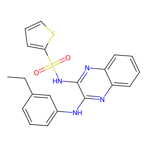 N-(3-((3-ethylphenyl)amino)quinoxalin-2-yl)thiophene-2-sulfonamide structure