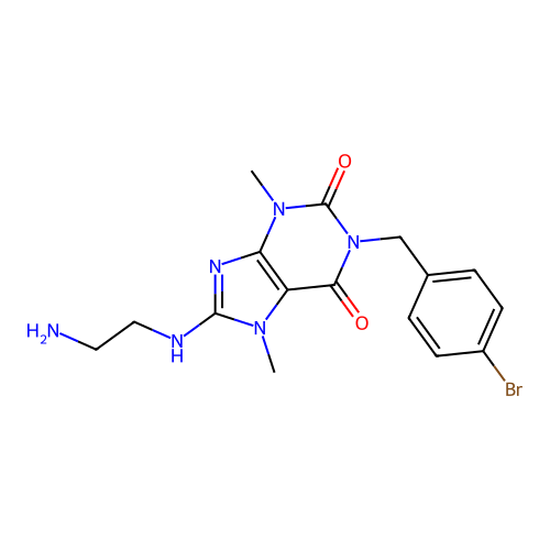 8-((2-aminoethyl)amino)-1-(4-bromobenzyl)-3,7-dimethyl-1H-purine-2,6(3H,7H)-dione structure