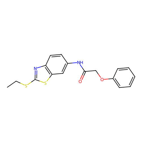 N-[2-(ethylsulfanyl)-1,3-benzothiazol-6-yl]-2-phenoxyacetamide structure