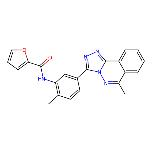 N-(2-methyl-5-(6-methyl-[1,2,4]triazolo[3,4-a]phthalazin-3-yl)phenyl)furan-2-carboxamide structure