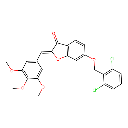 (Z)-6-((2,6-dichlorobenzyl)oxy)-2-(3,4,5-trimethoxybenzylidene)benzofuran-3(2H)-one structure