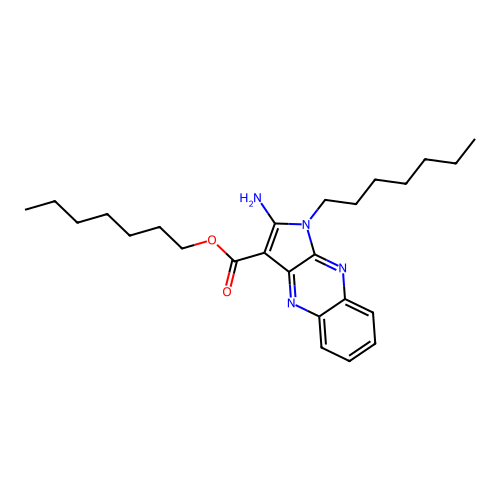 heptyl 2-amino-1-heptyl-1H-pyrrolo[2,3-b]quinoxaline-3-carboxylate structure