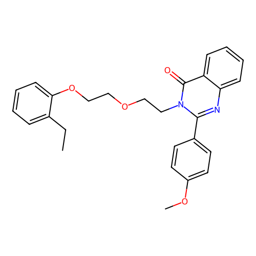 3-(2-(2-(2-ethylphenoxy)ethoxy)ethyl)-2-(4-methoxyphenyl)quinazolin-4(3H)-one structure