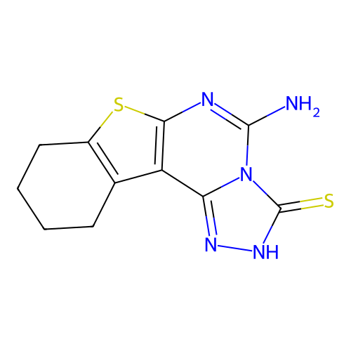 5-amino-8,9,10,11-tetrahydro[1]benzothieno[3,2-e][1,2,4]triazolo[4,3-c]pyrimidine-3-thiol structure