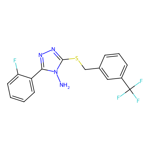 3-(2-fluorophenyl)-5-{[3-(trifluoromethyl)benzyl]sulfanyl}-4H-1,2,4-triazol-4-amine structure