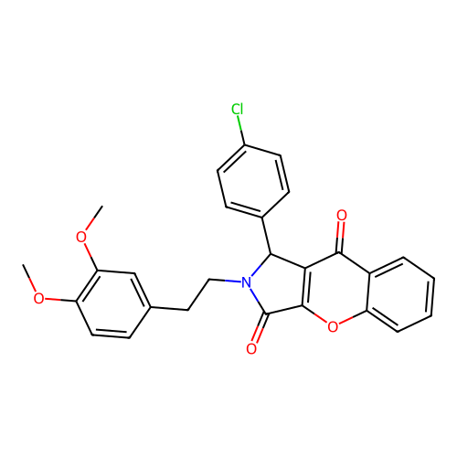 1-(4-chlorophenyl)-2-(3,4-dimethoxyphenethyl)-1,2-dihydrochromeno[2,3-c]pyrrole-3,9-dione structure