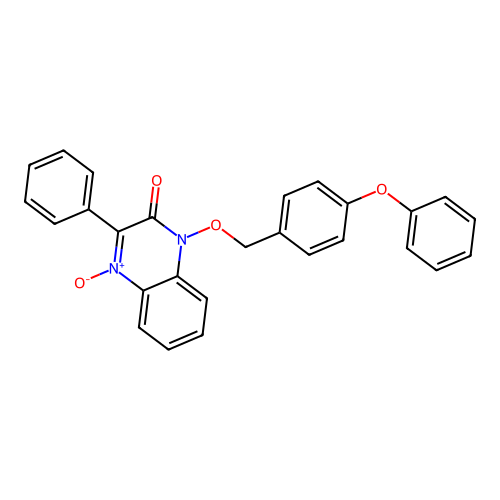 1-[(4-phenoxybenzyl)oxy]-3-phenylquinoxalin-2(1H)-one 4-oxide structure