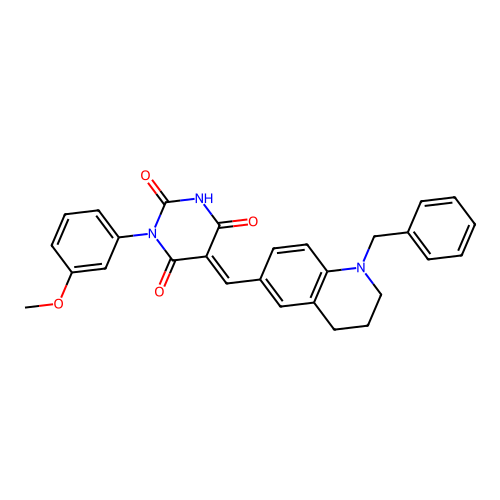 (5E)-5-[(1-benzyl-1,2,3,4-tetrahydroquinolin-6-yl)methylidene]-6-hydroxy-3-(3-methoxyphenyl)pyrimidine-2,4(3H,5H)-dione structure