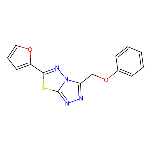 6-(Furan-2-yl)-3-(phenoxymethyl)-[1,2,4]triazolo[3,4-b][1,3,4]thiadiazole structure