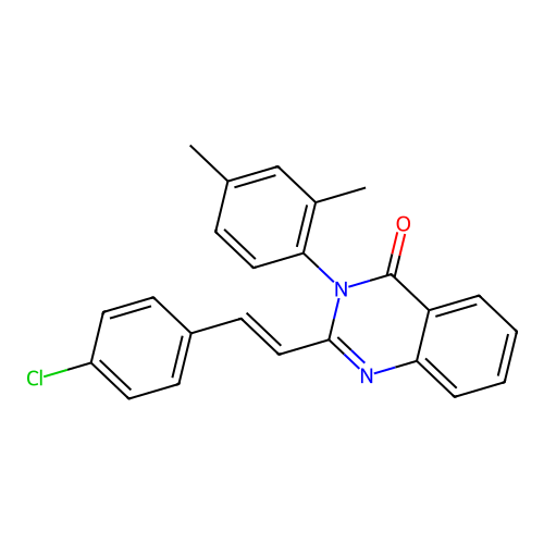 2-[(E)-2-(4-chlorophenyl)ethenyl]-3-(2,4-dimethylphenyl)quinazolin-4(3H)-one structure