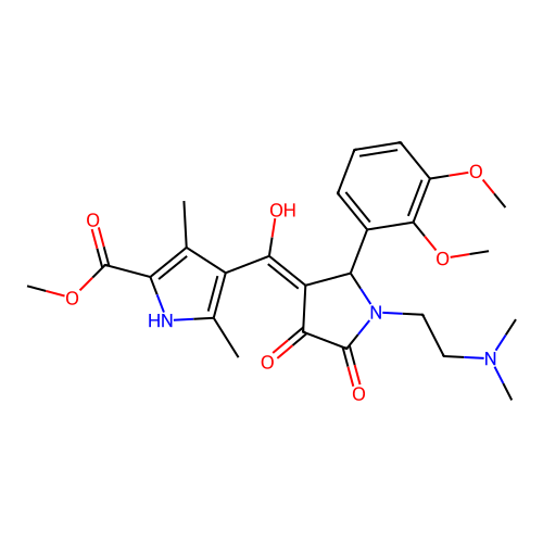 methyl 4-(2-(2,3-dimethoxyphenyl)-1-(2-(dimethylamino)ethyl)-4-hydroxy-5-oxo-2,5-dihydro-1H-pyrrole-3-carbonyl)-3,5-dimethyl-1H-pyrrole-2-carboxylate structure