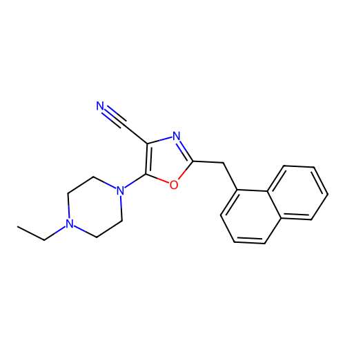 5-(4-Ethylpiperazin-1-yl)-2-(naphthalen-1-ylmethyl)-1,3-oxazole-4-carbonitrile structure