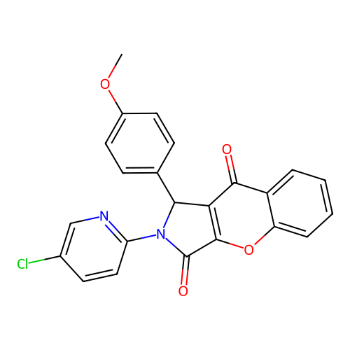 2-(5-chloropyridin-2-yl)-1-(4-methoxyphenyl)-1,2-dihydrochromeno[2,3-c]pyrrole-3,9-dione structure