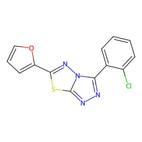 3-(2-Chlorophenyl)-6-(furan-2-yl)[1,2,4]triazolo[3,4-b][1,3,4]thiadiazole structure