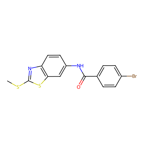 4-bromo-N-[2-(methylsulfanyl)-1,3-benzothiazol-6-yl]benzamide structure