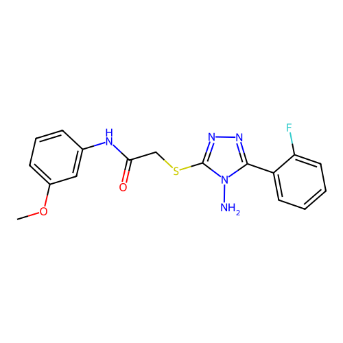 2-{[4-amino-5-(2-fluorophenyl)-4H-1,2,4-triazol-3-yl]sulfanyl}-N-(3-methoxyphenyl)acetamide structure