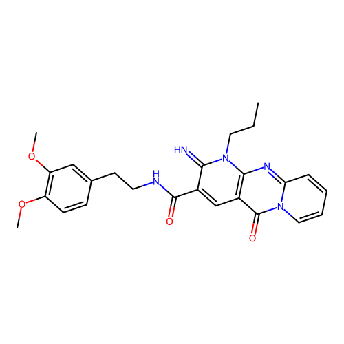 N-[2-(3,4-dimethoxyphenyl)ethyl]-2-imino-5-oxo-1-propyl-1,5-dihydro-2H-dipyrido[1,2-a:2',3'-d]pyrimidine-3-carboxamide structure