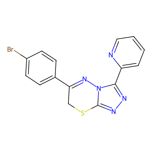 6-(4-bromophenyl)-3-(pyridin-2-yl)-7H-[1,2,4]triazolo[3,4-b][1,3,4]thiadiazine structure