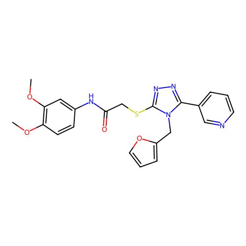 N-(3,4-dimethoxyphenyl)-2-{[4-(furan-2-ylmethyl)-5-(pyridin-3-yl)-4H-1,2,4-triazol-3-yl]sulfanyl}acetamide structure