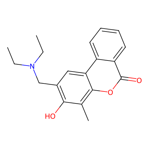 2-[(diethylamino)methyl]-3-hydroxy-4-methyl-6H-benzo[c]chromen-6-one structure