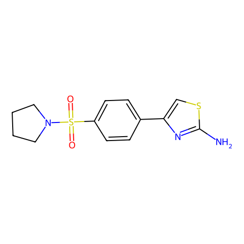 4-(4-(Pyrrolidin-1-ylsulfonyl)phenyl)thiazol-2-amine structure