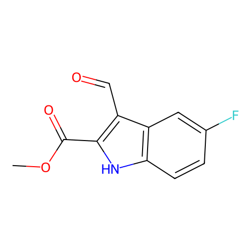 methyl 5-fluoro-3-formyl-1H-indole-2-carboxylate structure