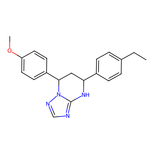5-(4-ethylphenyl)-7-(4-methoxyphenyl)-4,5,6,7-tetrahydro[1,2,4]triazolo[1,5-a]pyrimidine structure