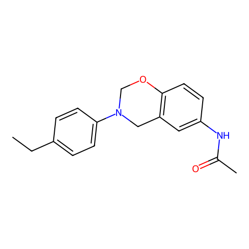 N-[3-(4-ethylphenyl)-3,4-dihydro-2H-1,3-benzoxazin-6-yl]acetamide structure