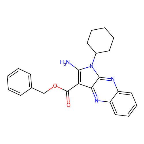 benzyl 2-amino-1-cyclohexyl-1H-pyrrolo[2,3-b]quinoxaline-3-carboxylate structure