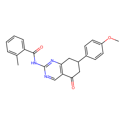 N-(7-(4-methoxyphenyl)-5-oxo-5,6,7,8-tetrahydroquinazolin-2-yl)-2-methylbenzamide structure