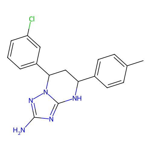 7-(3-chlorophenyl)-5-(4-methylphenyl)-4,5,6,7-tetrahydro[1,2,4]triazolo[1,5-a]pyrimidin-2-amine structure