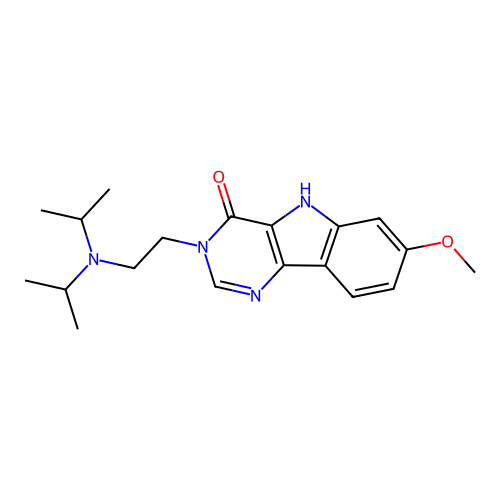 3-(2-(diisopropylamino)ethyl)-7-methoxy-3H-pyrimido[5,4-b]indol-4(5H)-one structure
