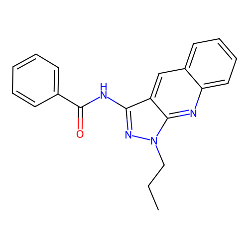N-(1-propyl-1H-pyrazolo[3,4-b]quinolin-3-yl)benzamide structure