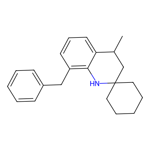 8'-benzyl-4'-methyl-3',4'-dihydro-1'H-spiro[cyclohexane-1,2'-quinoline] structure