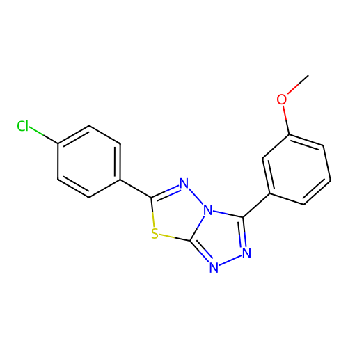 6-(4-Chlorophenyl)-3-(3-methoxyphenyl)-[1,2,4]triazolo[3,4-b][1,3,4]thiadiazole structure