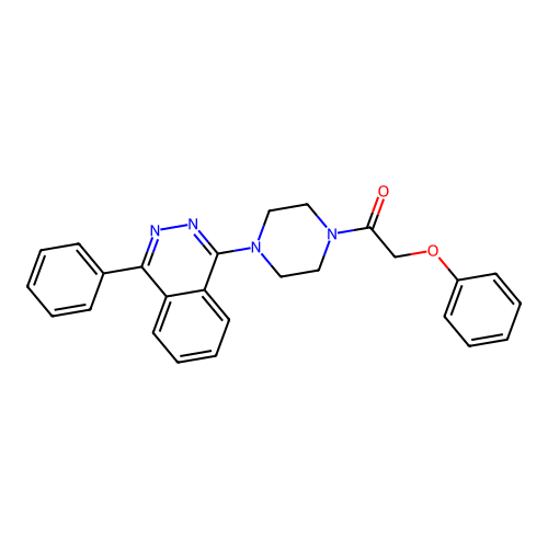 2-Phenoxy-1-[4-(4-phenylphthalazin-1-yl)piperazin-1-yl]ethanone structure
