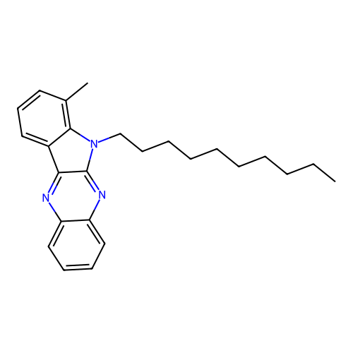 6-decyl-7-methyl-6H-indolo[2,3-b]quinoxaline structure
