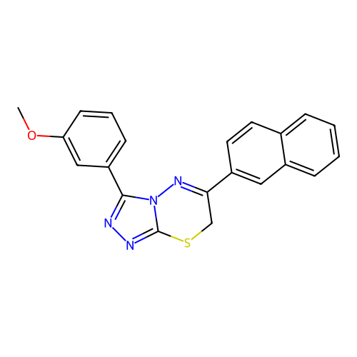 3-(3-methoxyphenyl)-6-(naphthalen-2-yl)-7H-[1,2,4]triazolo[3,4-b][1,3,4]thiadiazine structure