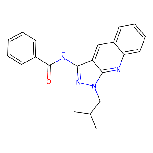N-[1-(2-methylpropyl)pyrazolo[3,4-b]quinolin-3-yl]benzamide structure