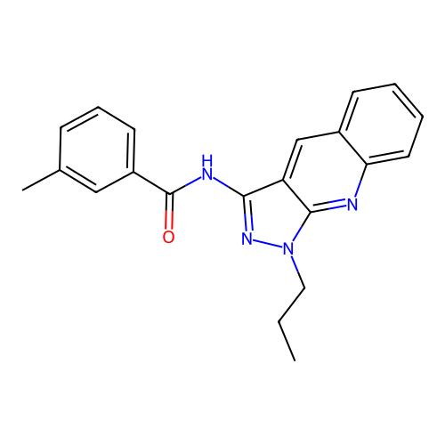 3-methyl-N-(1-propyl-1H-pyrazolo[3,4-b]quinolin-3-yl)benzamide structure