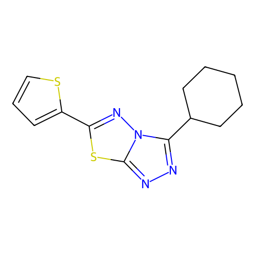 3-Cyclohexyl-6-(2-thienyl)[1,2,4]triazolo[3,4-b][1,3,4]thiadiazole structure