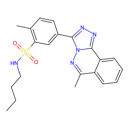 N-butyl-2-methyl-5-(6-methyl[1,2,4]triazolo[3,4-a]phthalazin-3-yl)benzenesulfonamide structure