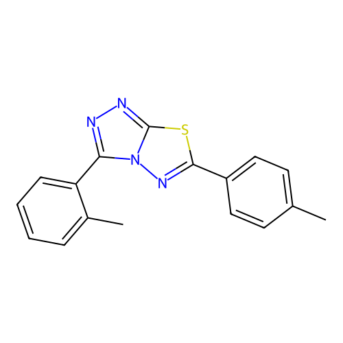 3-(2-Methylphenyl)-6-(4-methylphenyl)[1,2,4]triazolo[3,4-b][1,3,4]thiadiazole structure
