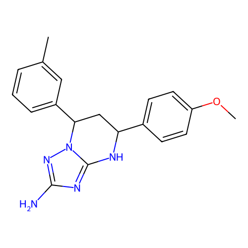 5-(4-methoxyphenyl)-7-(3-methylphenyl)-1,5,6,7-tetrahydro-[1,2,4]triazolo[1,5-a]pyrimidin-2-amine structure
