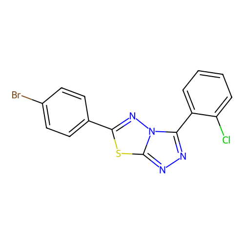 6-(4-Bromophenyl)-3-(2-chlorophenyl)-[1,2,4]triazolo[3,4-b][1,3,4]thiadiazole structure