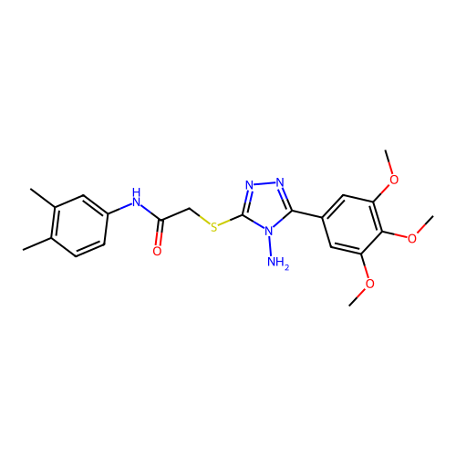 2-[4-amino-5-(3,4,5-trimethoxyphenyl)(1,2,4-triazol-3-ylthio)]-N-(3,4-dimethyl phenyl)acetamide structure