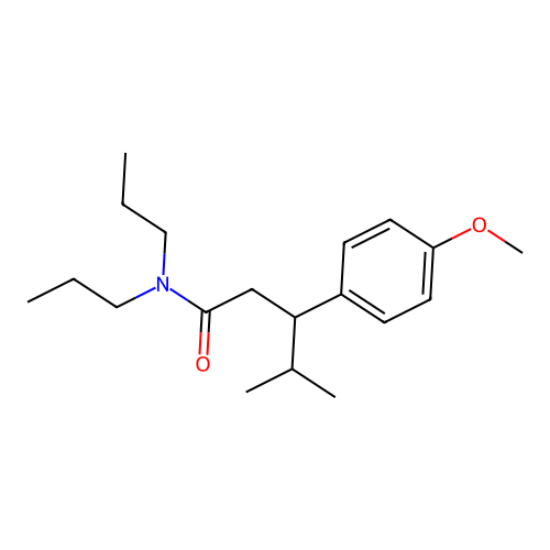 3-(4-methoxyphenyl)-4-methyl-N,N-dipropylpentanamide structure